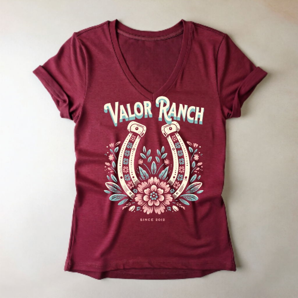Valor Ranch Floral Horseshoe Tee