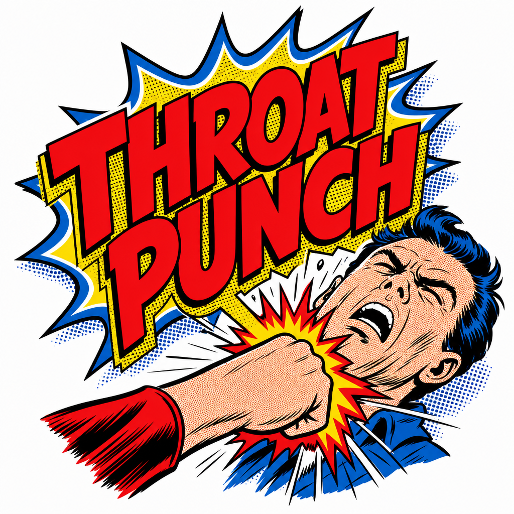 Throat Punch – Retro Comic Graphic T-Shirt | Bold Attitude Tee