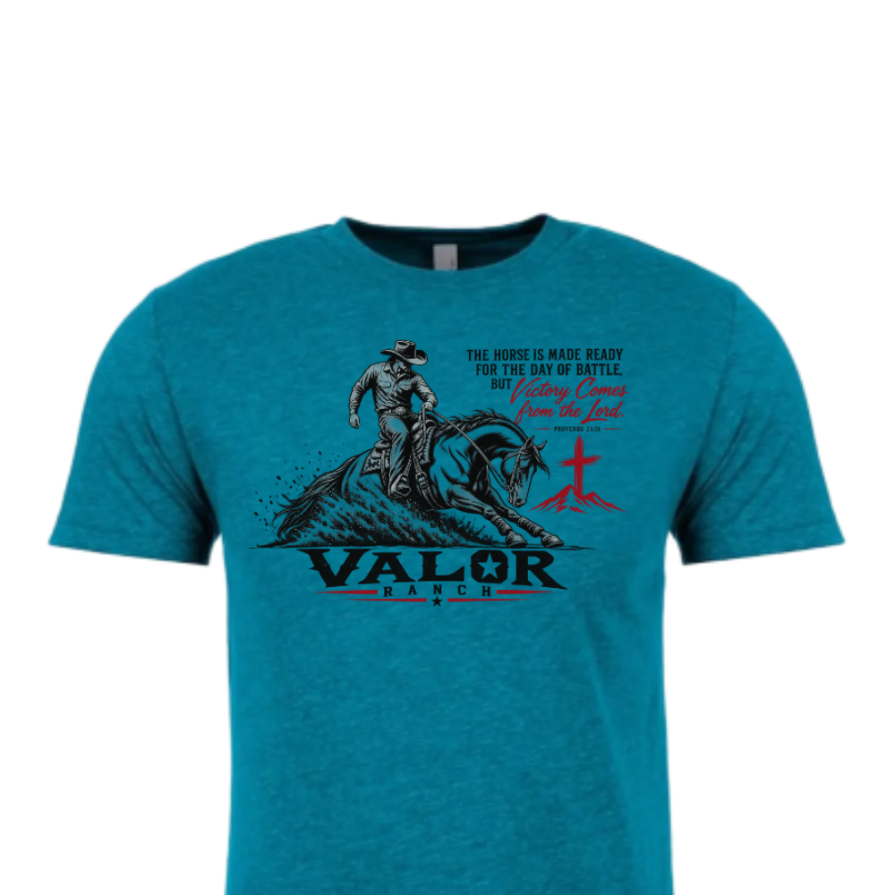 Made Ready for Battle – Valor Ranch Reining Horse T‑shirt