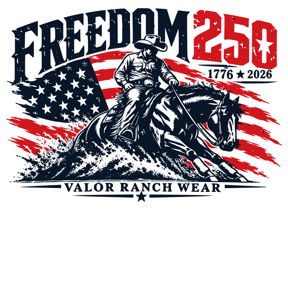 Freedom 250 Reining Horse – Forged in Freedom reining horse t-shirt