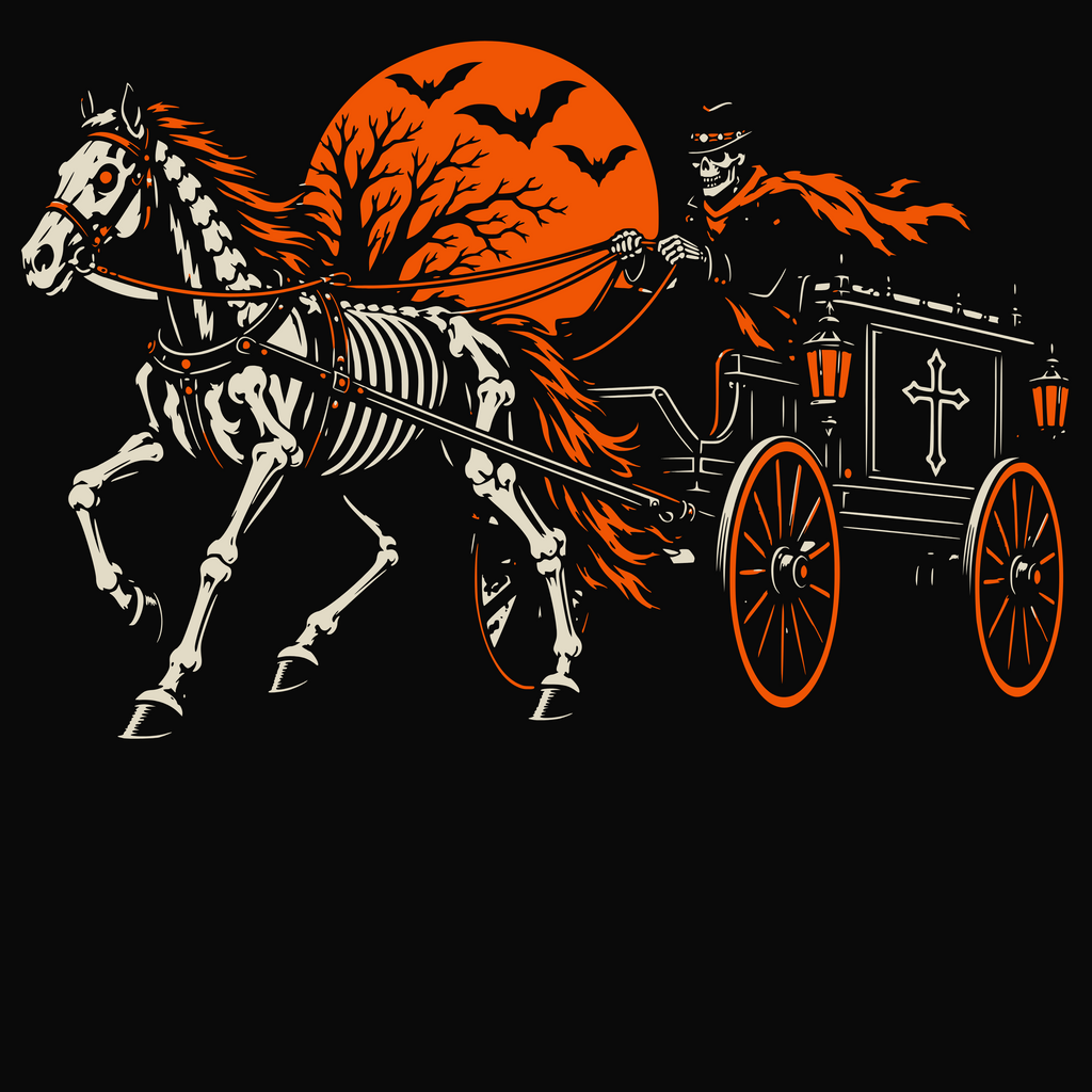 Haunted Horse Hearse Halloween hooded sweatshirt