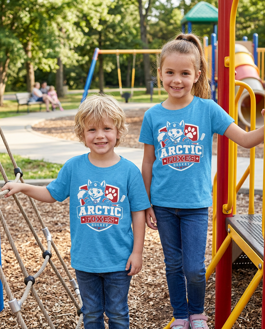Arctic Foxes “Little Paws” Hockey Tee