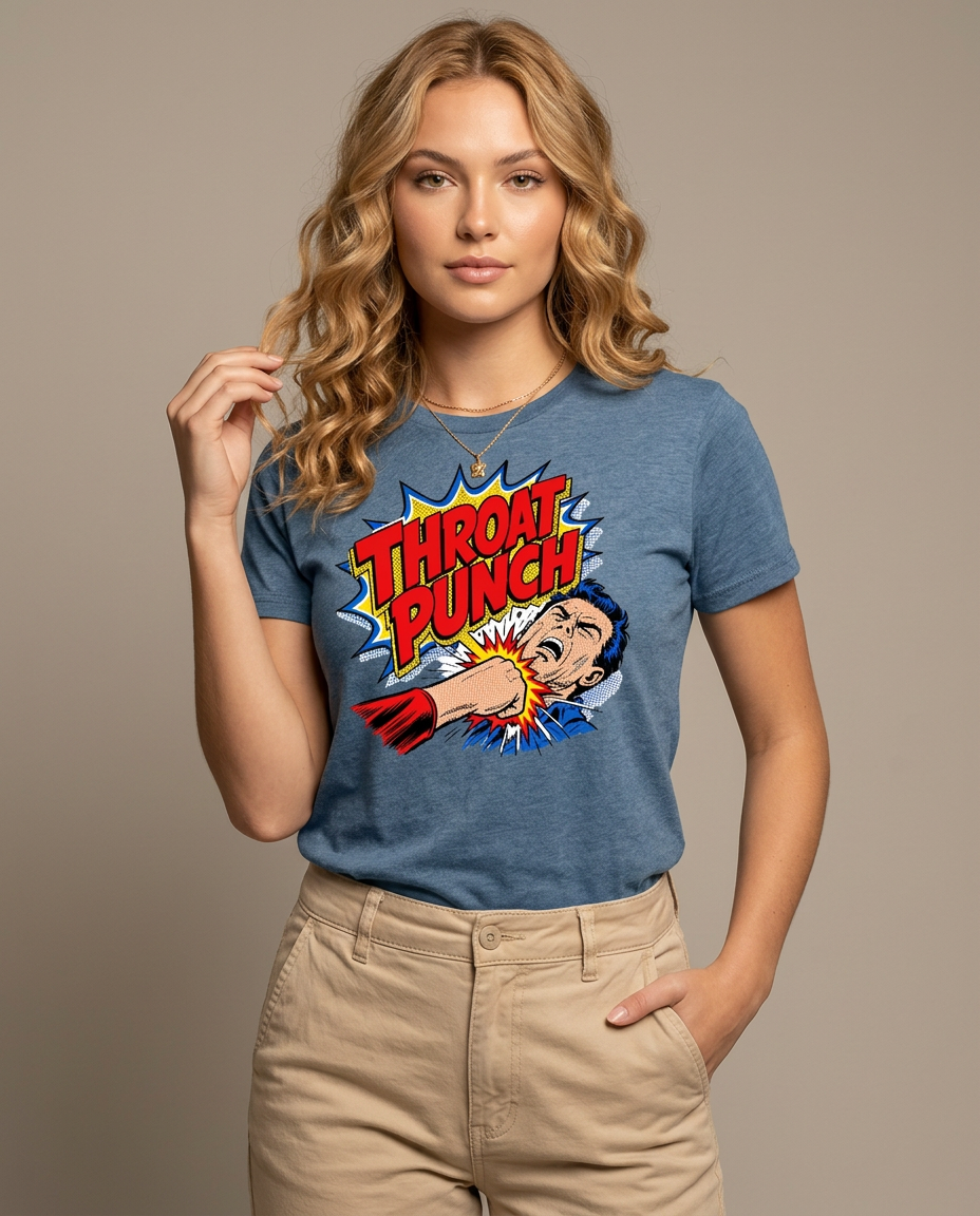 Throat Punch – Retro Comic Graphic T-Shirt | Bold Attitude Tee