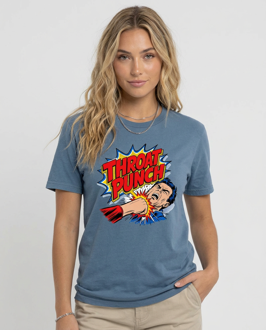 Throat Punch – Retro Comic Graphic T-Shirt | Bold Attitude Tee