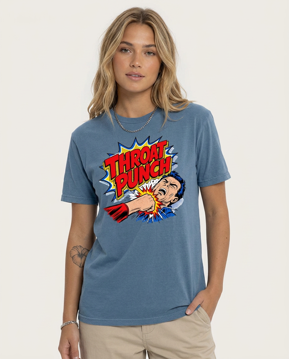 Throat Punch – Retro Comic Graphic T-Shirt | Bold Attitude Tee