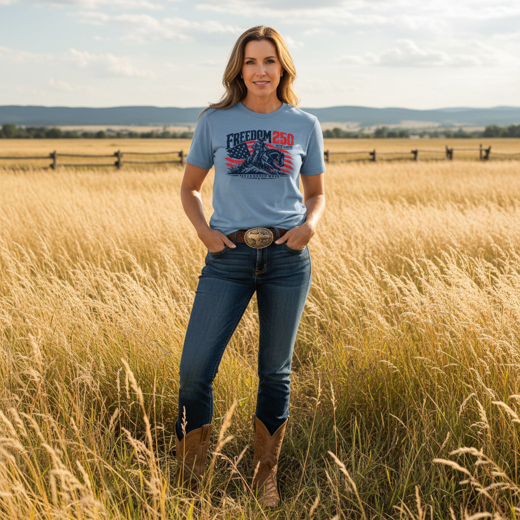 Freedom 250 Reining Horse – Forged in Freedom reining horse t-shirt