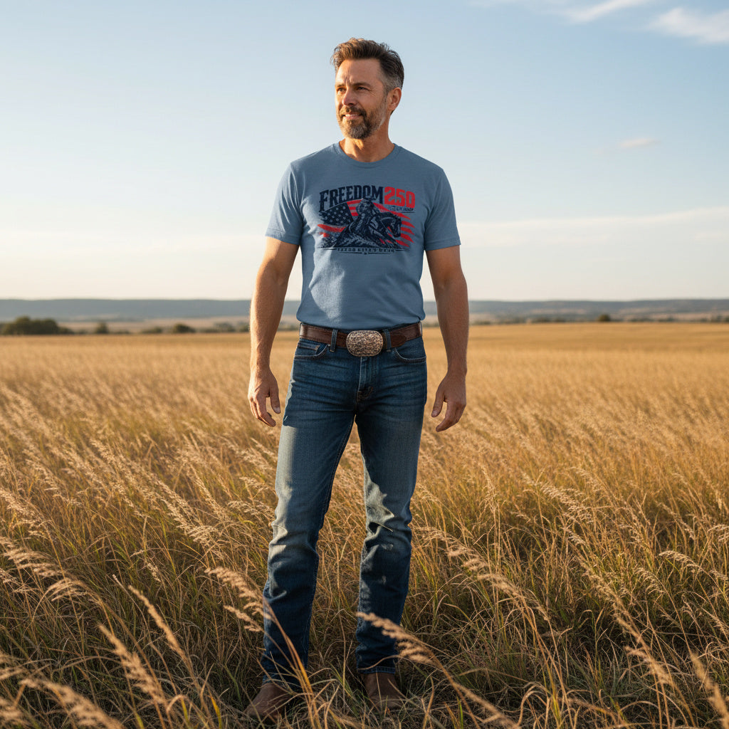 Freedom 250 Reining Horse – Forged in Freedom reining horse t-shirt