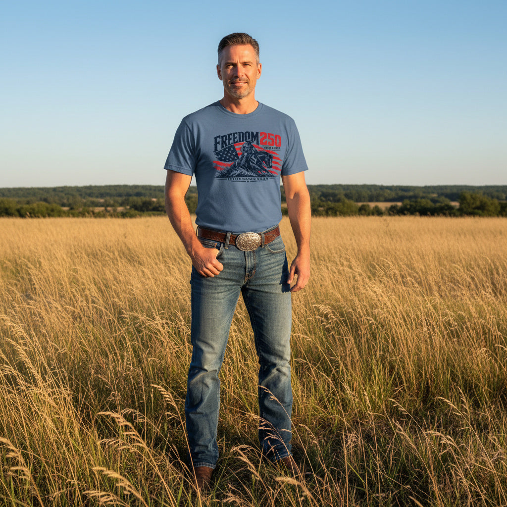 Freedom 250 Reining Horse – Forged in Freedom reining horse t-shirt