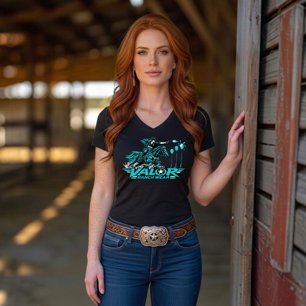Neon Outlaw – Mounted Shooting 80s Retro T-shirt