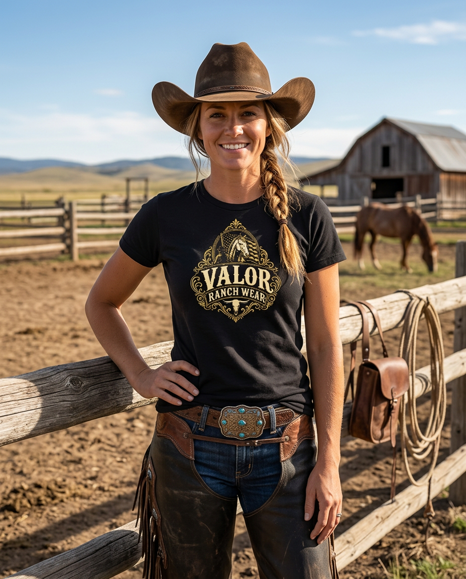 Valor Ranch Wear – Forged in the West Tee