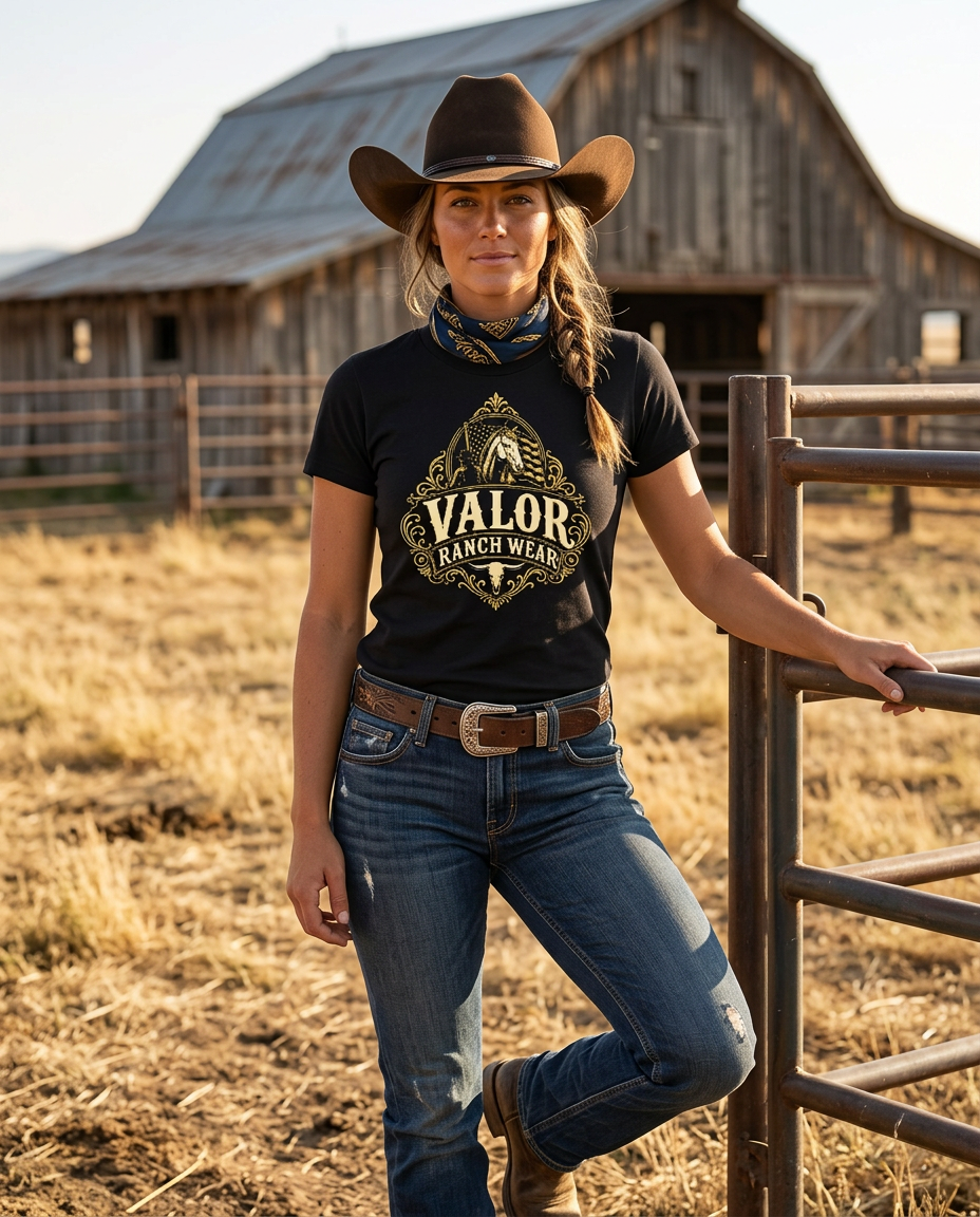 Valor Ranch Wear – Forged in the West Tee