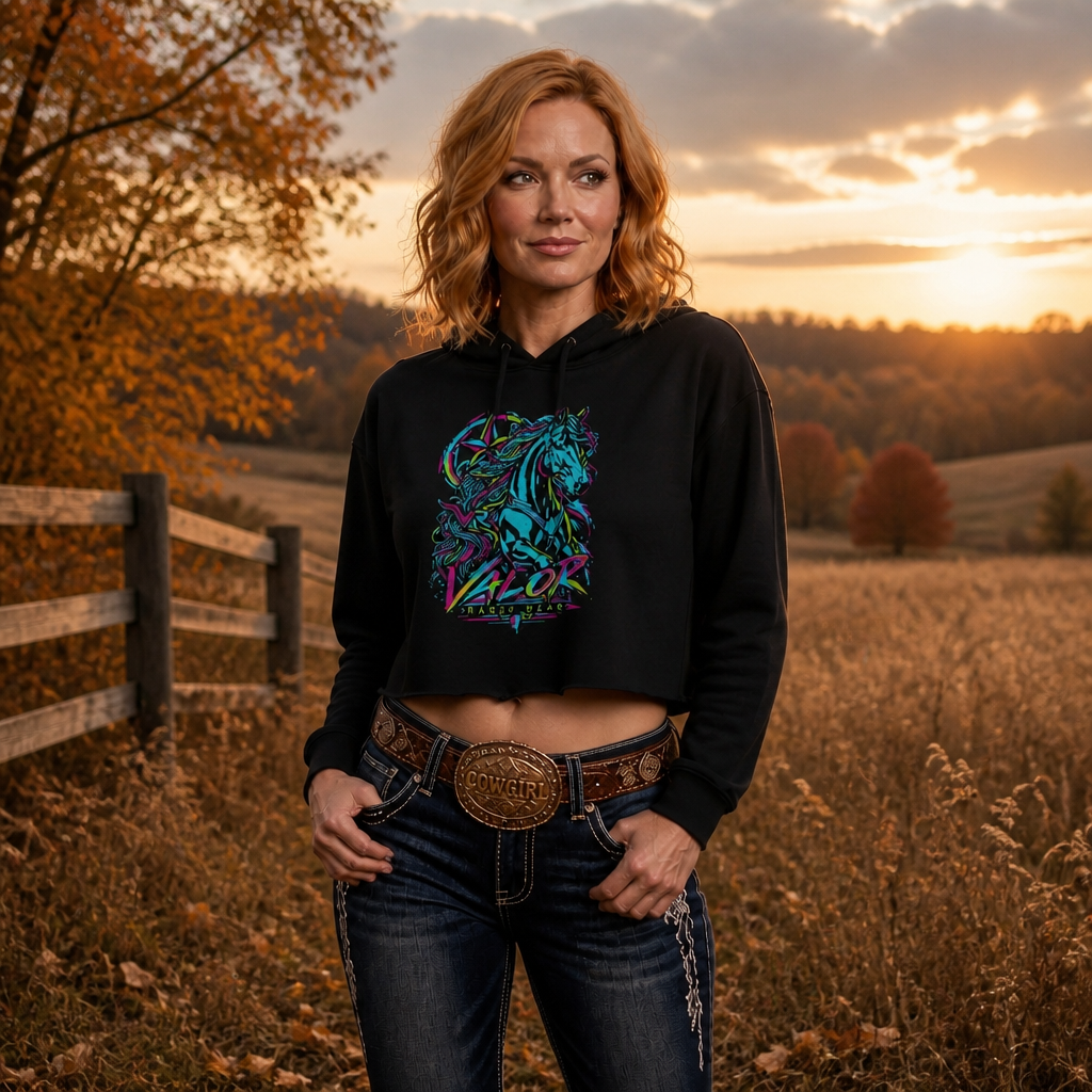 Neon Valor Quarter Horse Women’s Cropped Sweatshirt