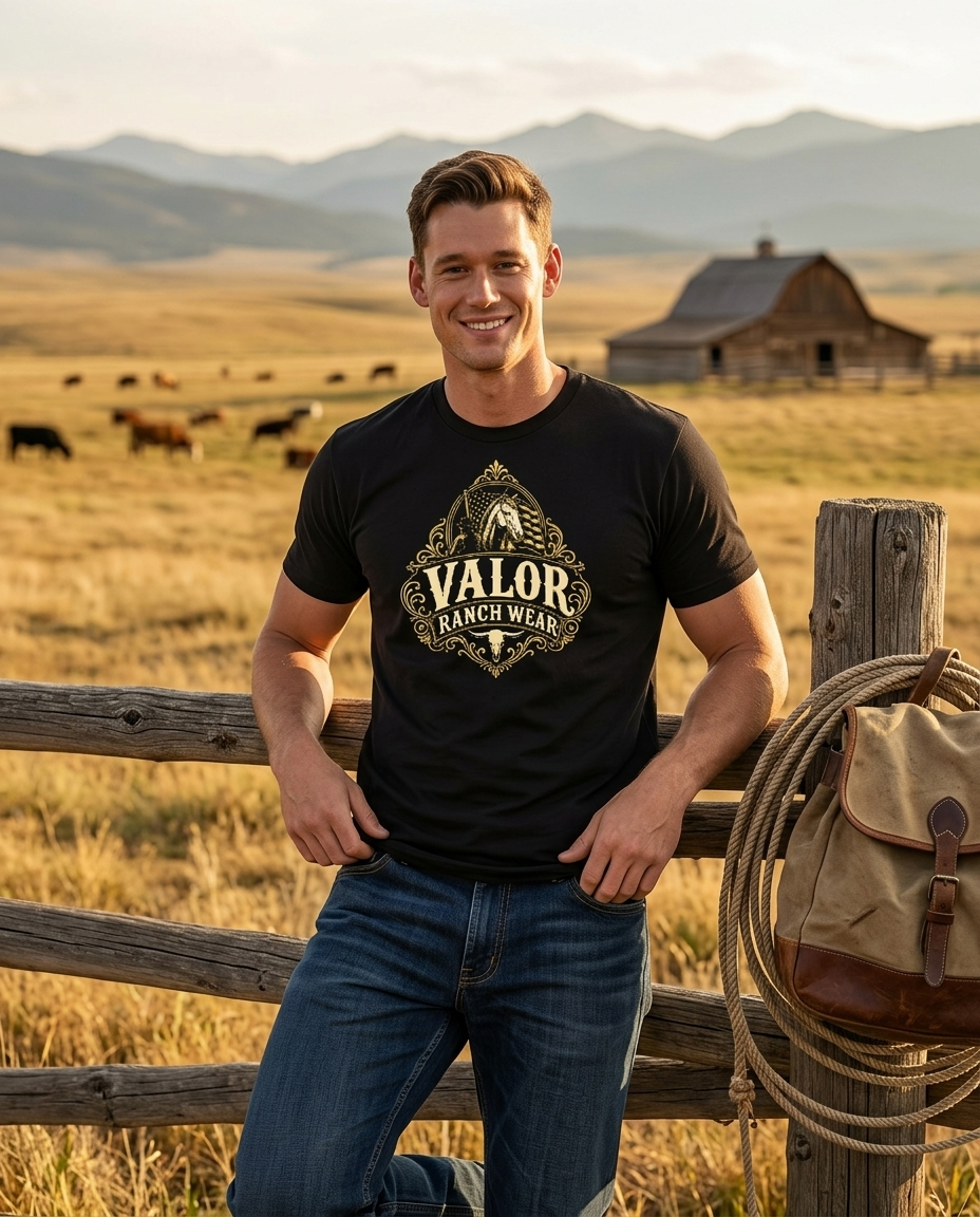 Valor Ranch Wear – Forged in the West Tee