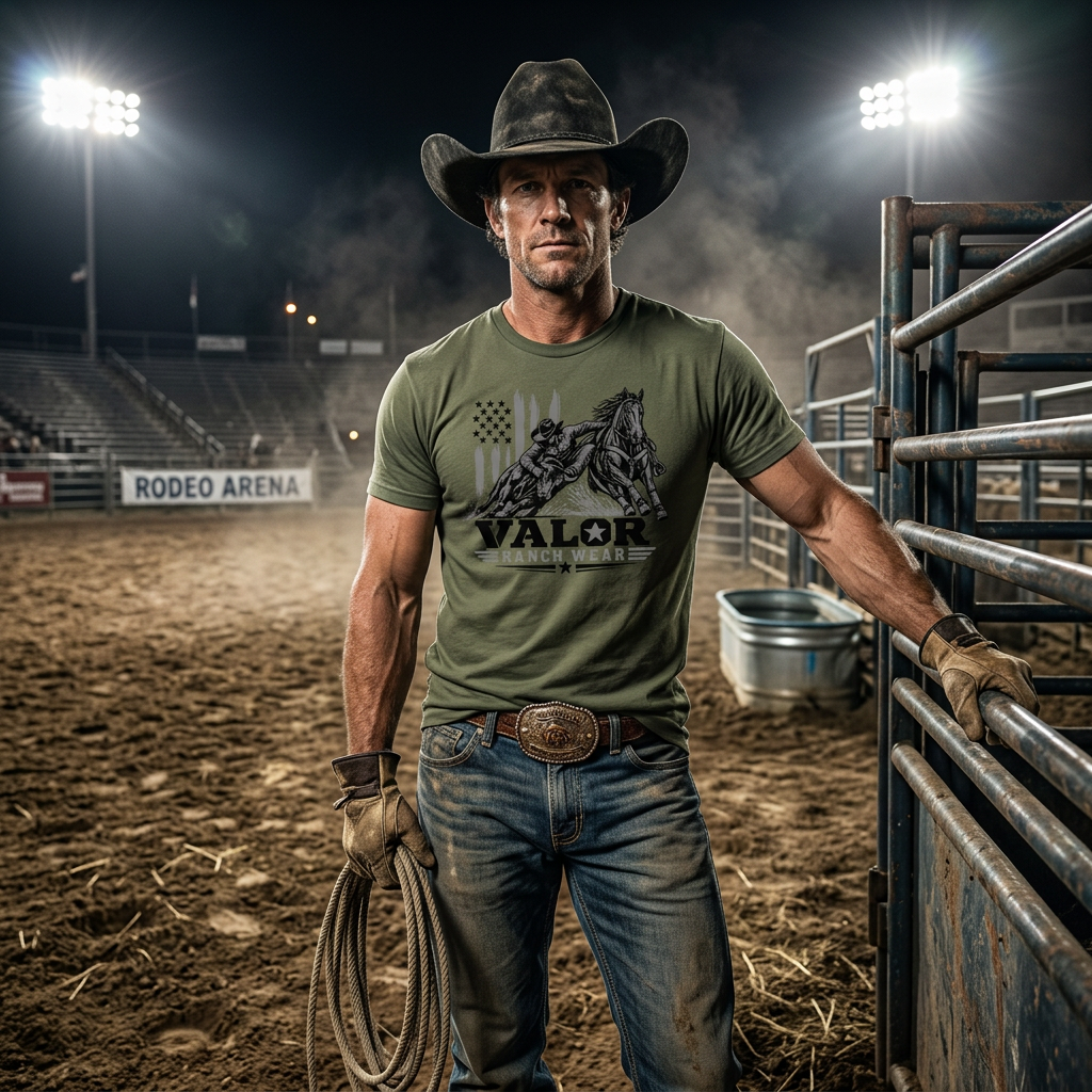 Take ’Em Down – Valor Ranch Steer Wrestling Tee