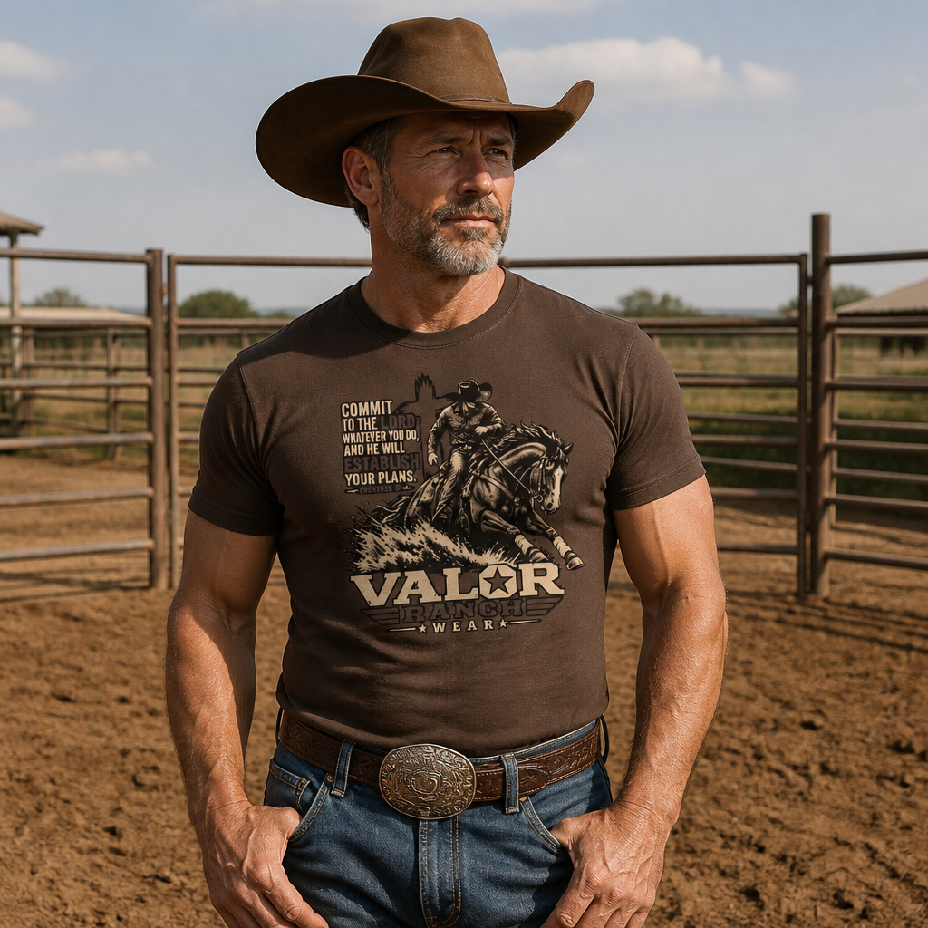 Victory Comes From the Lord – Valor Ranch Reining Tee
