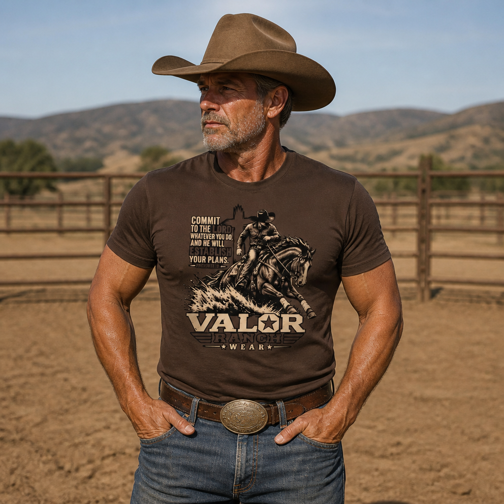 Victory Comes From the Lord – Valor Ranch Reining Tee