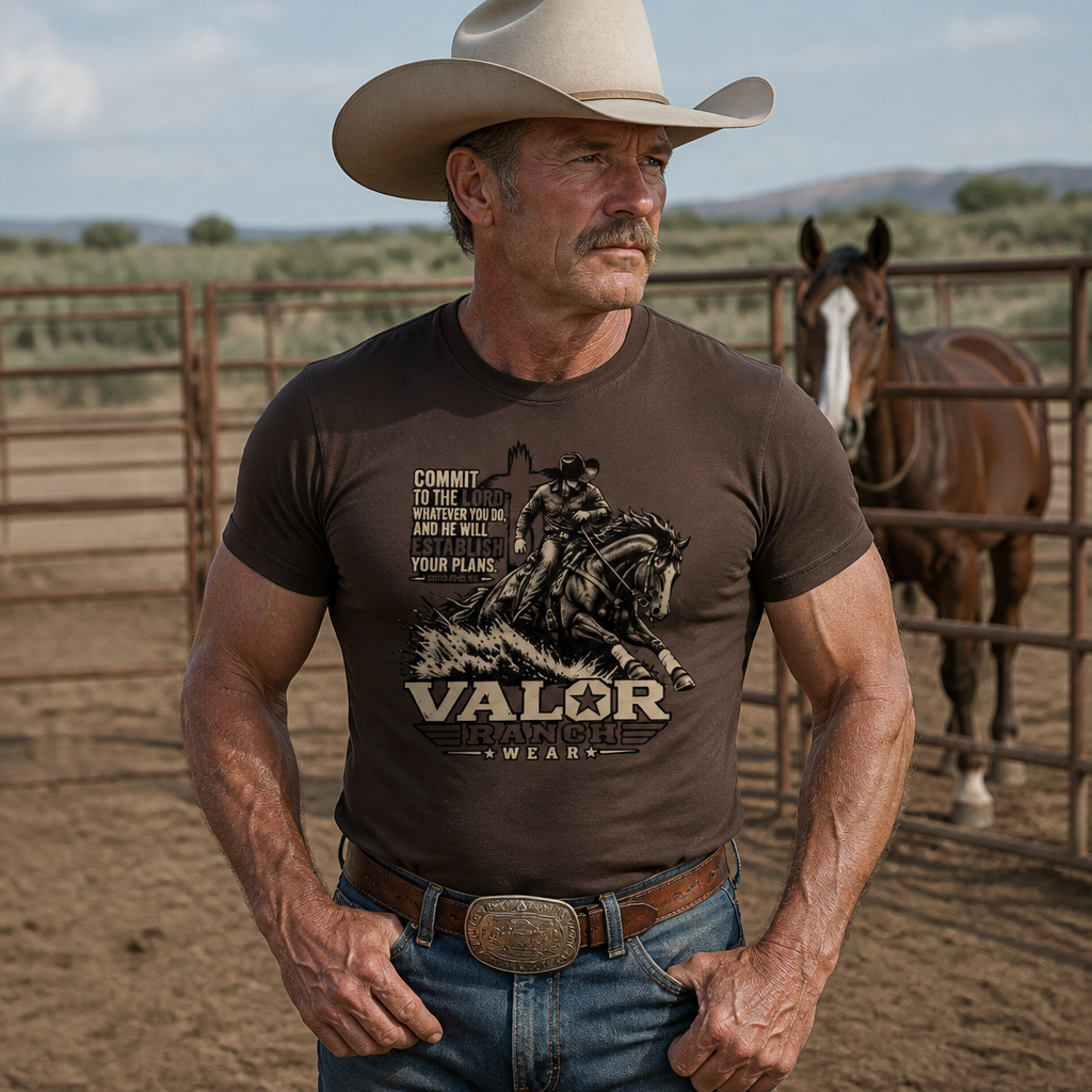 Victory Comes From the Lord – Valor Ranch Reining Tee