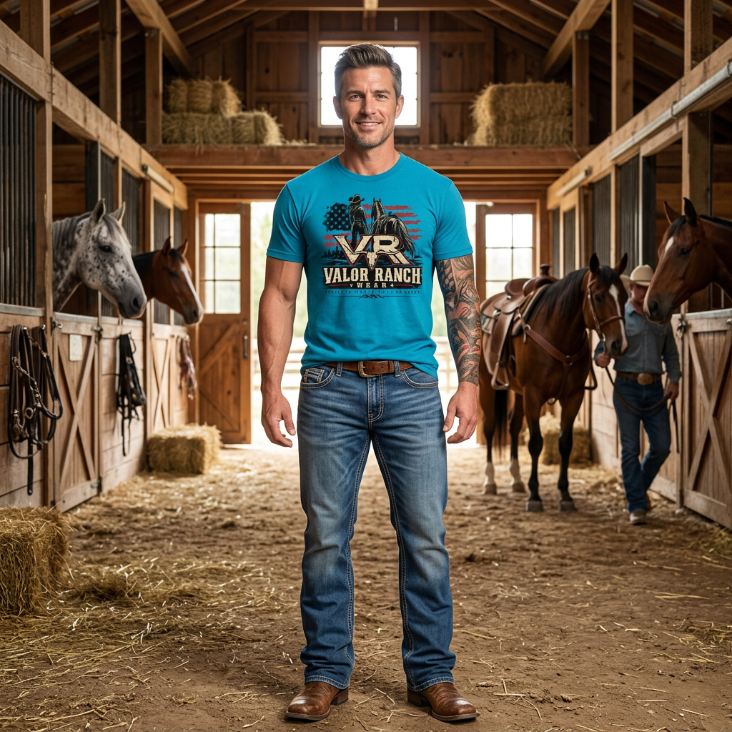 “Forged in Dust. Built on Valor.” Western Sports T‑shirt