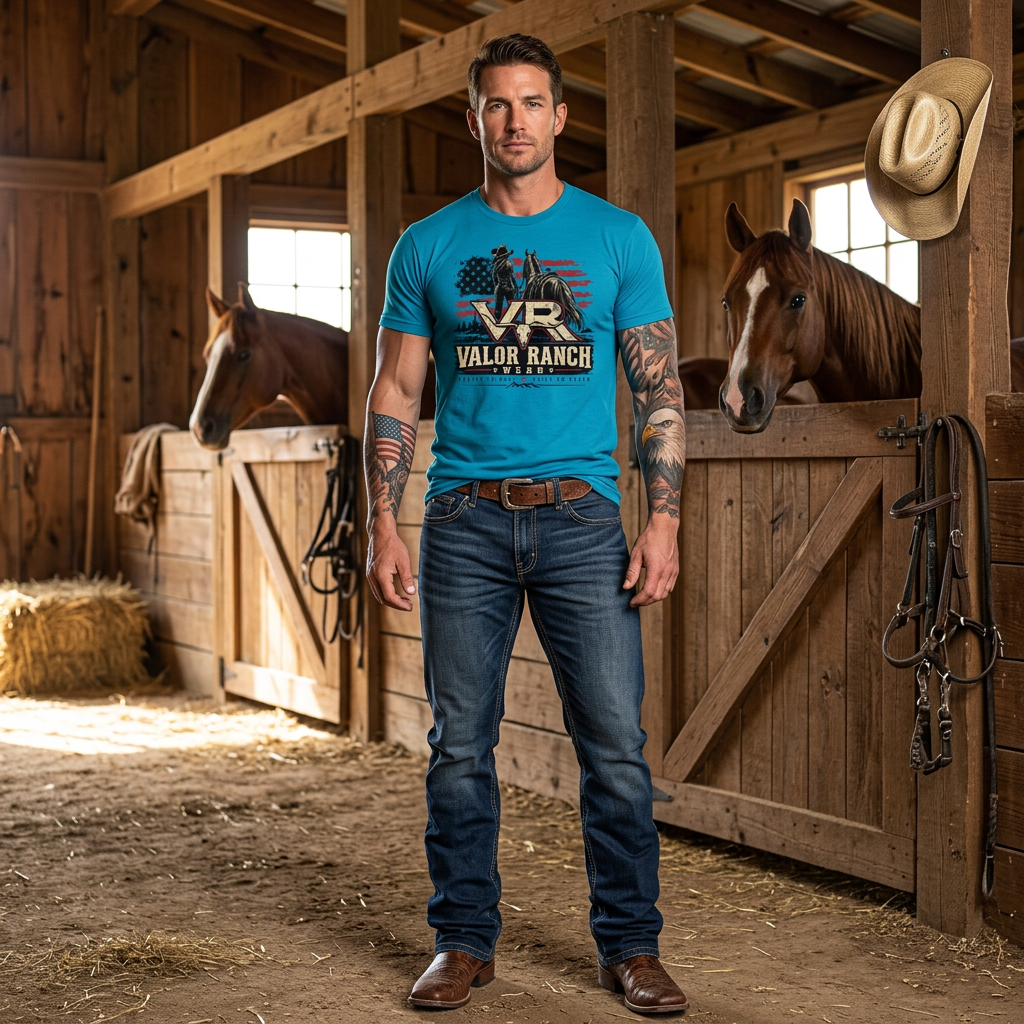 “Forged in Dust. Built on Valor.” Western Sports T‑shirt