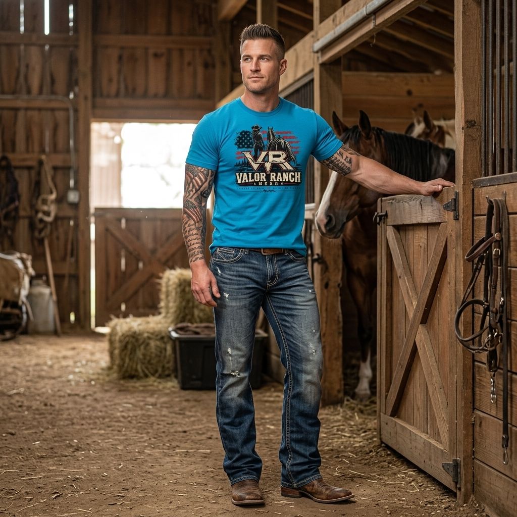 “Forged in Dust. Built on Valor.” Western Sports T‑shirt