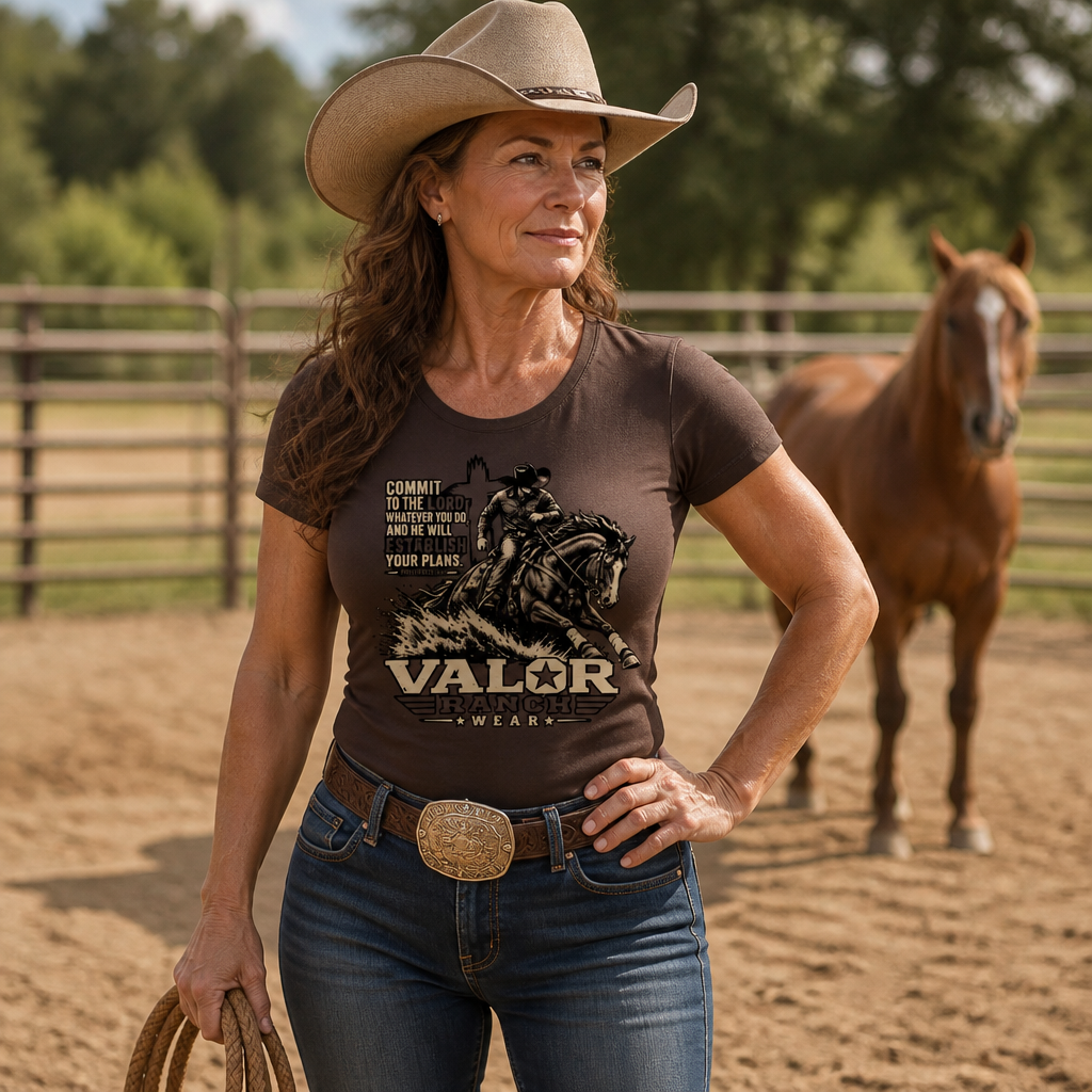Victory Comes From the Lord – Valor Ranch Reining Tee