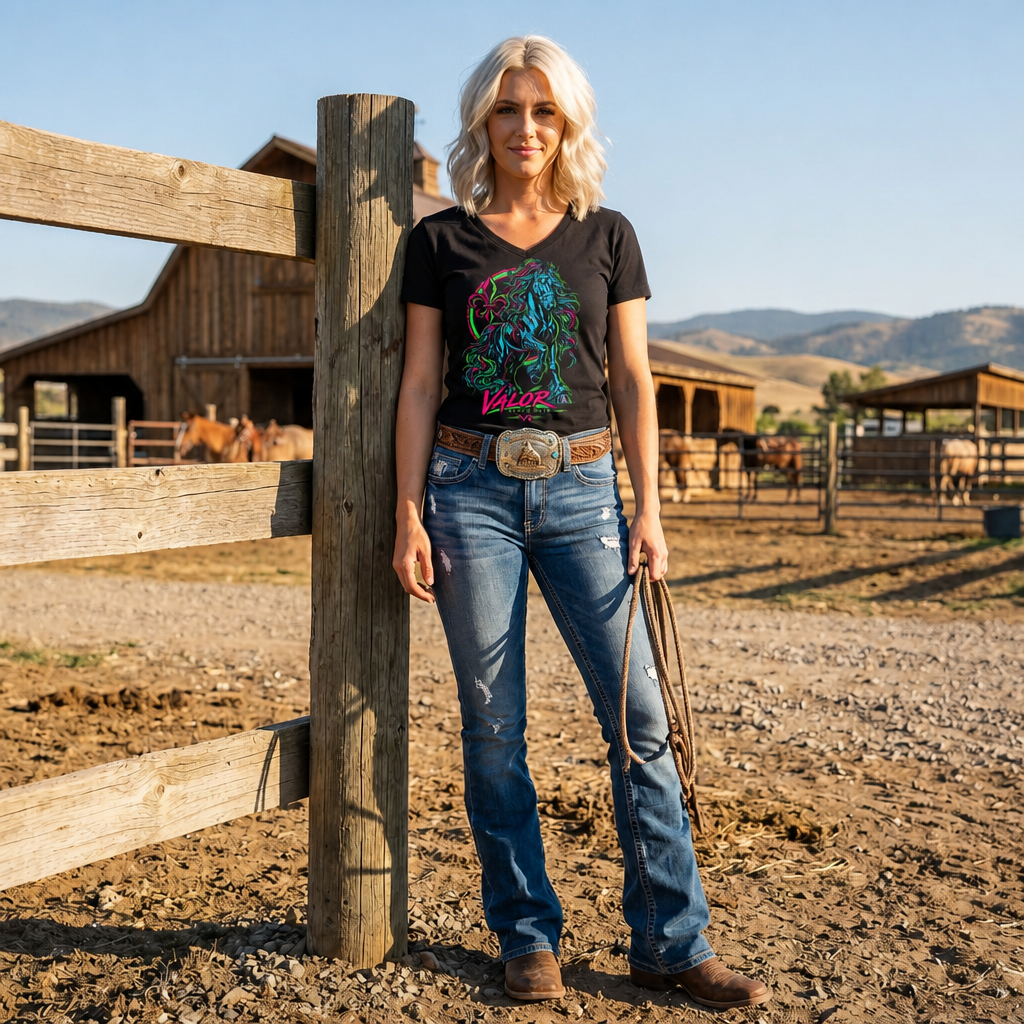 Majestic Friesian T‑shirt— Neon Valor