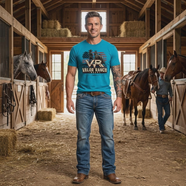 “Forged in Dust. Built on Valor.” Western Sports T‑shirt