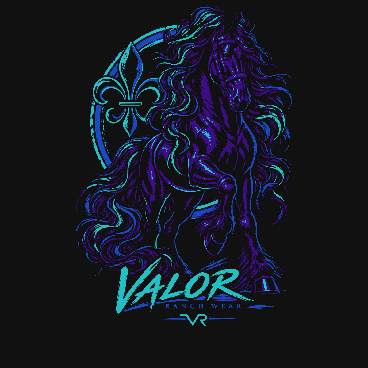 Majestic Friesian T‑shirt— Neon Valor