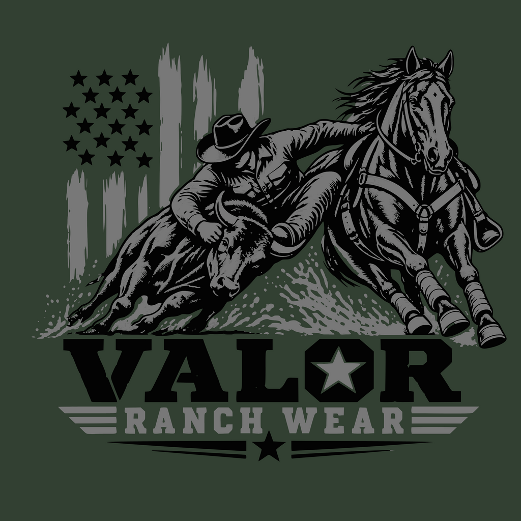 Take ’Em Down – Valor Ranch Steer Wrestling Tee