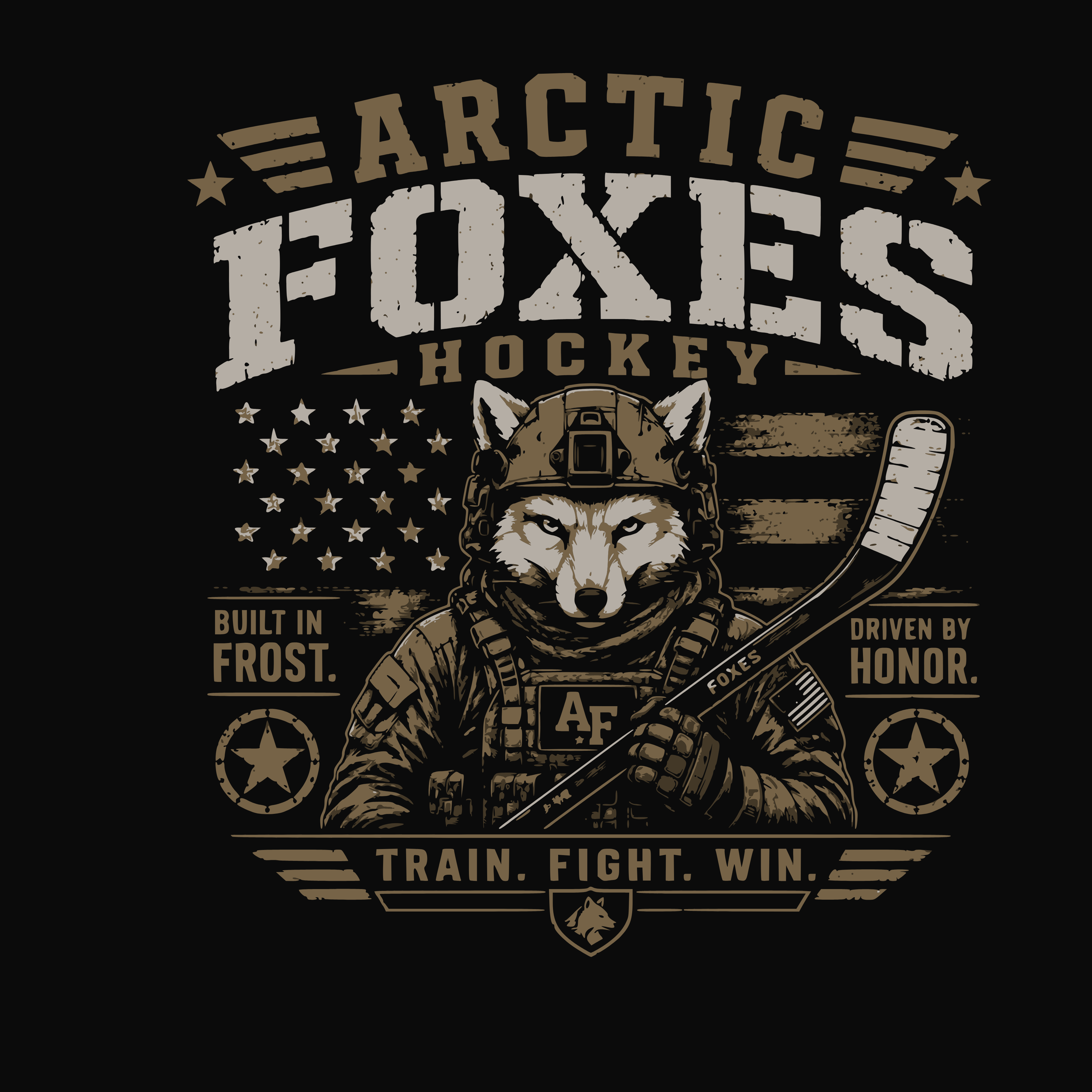 Arctic Foxes Hockey – Train. Fight. Win. Tactical Tee